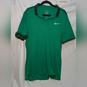 Nike Dri-FIT Polo Shirt | Green w/ Dark Green Trim | Athletic Golf Tennis, XL
